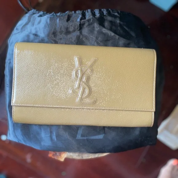 YSL Tan Leather Clutch - Picture 3 of 7